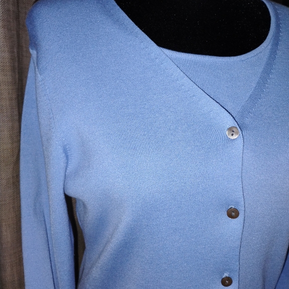 Charter Club Silk Blend Cardigan Sweater 2 Piece Set Petite Medium - Picture 3 of 14